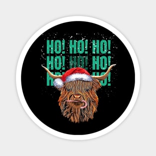 Highland cow and HO HO HO! , Christmas with cute Highland Cow, for nativity Magnet